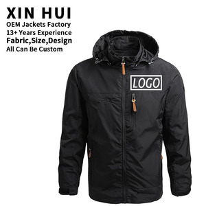 Custom Logo Men's Winter Outdoor Windbreaker <b>Jacket</b> Waterproof Hooded <b>Denim</b> Softshell Casual <b>Lightweight</b> Sportswear OEM Factory - Product Image 1