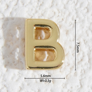 Pendentif lettre A en cuivre plaqué 7,6 mm pour la fabrication de colliers, accessoires de bijouterie - Product Image 2