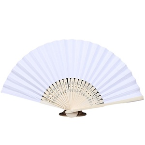 Abanico de Papel en Blanco <span class=keywords><strong>para</strong></span> <span class=keywords><strong>Pintar</strong></span> y Dibujar, Abanico Plegable de Color Caramelo, Marco de Bambú Hueco Hecho a Mano, Personalizable, Regalo Promocional - Product Image 5