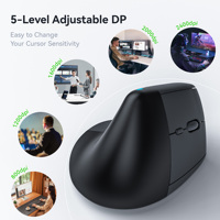 Ratón Inalámbrico Personalizado Recargable 2.4G Bluetooth de Modo Dual, Ratón Silencioso para Tablet, Portátil, PC, Ratón Ergonómico Vertical