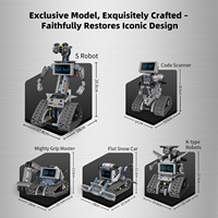 Kaiyu K96170 5 en 1, Luces LED con Expresiones Cambiantes, Robots Interestelares, Juguetes STEM de Programación para Niños, Bloques de Construcción DIY