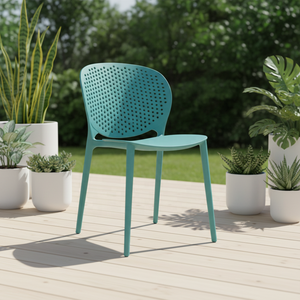 Silla de Plástico Resistente a los Rayos UV, Silla de Plástico para Exteriores con <span class=keywords><strong>Respaldo</strong></span> de Colores Brillantes, Apta para Playa, Jardín, <span class=keywords><strong>Terraza</strong></span> y Balcón - Product Image 6