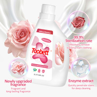Toobett 2L Lessive liquide jetable écologique pour vêtements, aux enzymes végétales, parfum rose, efficacité 5%-15%, Chine