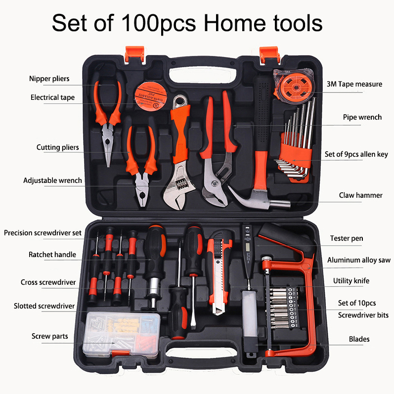 工具箱车载维修工具包 108Pcs高品质汽车维修工具包扳手组合手动工具车间机械工具箱