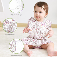 Bavoirs pour bébés filles 3-Pack réglable Viscose de bambou nouveau-né bavoir nourrissons Bandana bave bavoirs dentition