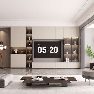 Wall Unit TV Cabinet Middle Ancient Style Luxury Stand <b>Suspended</b> Entertainment Center Living Room Furniture LED Wood Hotel - Product Image 1