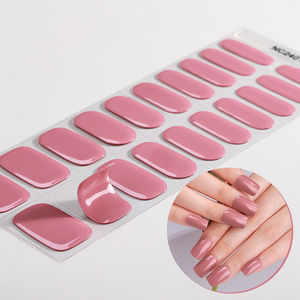 Top bán Rouge màu hồng tinh khiết Gel Nail Strips Chất lượng cao Hema miễn phí lâu dài không thấm nước bán chữ<span class=keywords><strong>a</strong></span> khỏi Gel Nail Sticker - Product Image 1