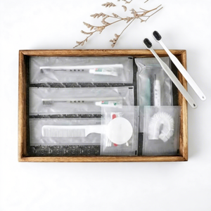 <span class=keywords><strong>Kit</strong></span> dentaire jetable <span class=keywords><strong>de</strong></span> luxe biodégradable en plastique souple, portable et recyclable, emballé individuellement, pour hôtels (vente en gros) - Product Image 1
