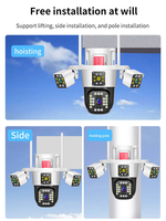 Caméra de sécurité extérieure V380 populaire, étanche, 4G Wifi, 4 objectifs, WIFI 8MP 8K PTZ, sans fil, 10W