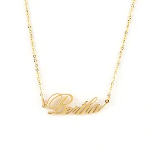 Großhandel Mode Einzigartige benutzer definierte Stahl Farbe 3d Buchstaben Alphabet Initial Plated Logo Anhänger Name Halskette