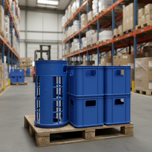 Heavy Duty 15lt Single Bottle Stackable Plastic <b>Crate</b> 15 LTA Water Bottle Carrier for Logistic Storage - Product Image 3