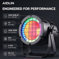 Projecteur LED COB RGBLAC 6-en-1 IP65 250W DMX512 Modulaire et Connectable pour Éclairage de Scène Extérieur, Théâtre, Mariage et Spectacles en Direct