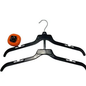 Foreign trade double-layer 484 plastic iron hook coat hanger 16-inch women's two-piece set 40cm coat hanger black