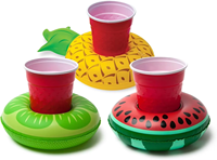 Porte-gobelet gonflable ananas pour piscine, support flottant pour boissons, bar flottant pour boissons aquatiques en extérieur