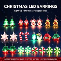 Boucles d'oreilles lumineuses scintillantes pour Noël et les fêtes, idéales pour les cadeaux de fête, les cadeaux de remerciement, les événements 'Ugly Sweater', et la vente en gros