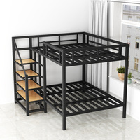 Lit double haut moderne pour la maison chambre à coucher appartement lit haut bas peu encombrant avec bureau au-dessus lit simple double couche en fer design