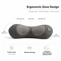 Oreiller de massage intelligent LEERCON pour le cou, avec compression d'air, chauffage et pétrissage, rechargeable, pour soulager les tensions à la maison, au bureau et en voyage