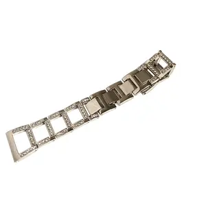 High-quality custom glitter metal 316L 304stainless steel western changeable accessory integrated wrist watch strap band part