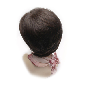 Perruque courte à boucles crépues, tissée à la main, mélange de cheveux humains, noir naturel, brun, sans perte, bande élastique, sans colle, légère - Product Image 4