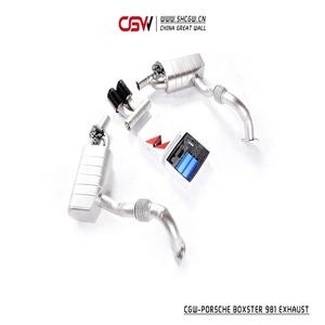 ポルシェケイマンボクスター981 <span class=keywords><strong>2</strong></span>.93.4用のCGW最高品質のステンレス鋼バルブトロニックデュアルブラック排気チップ - Product Image 4