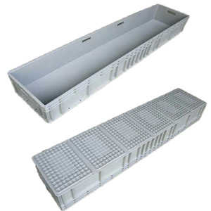 Gray Plastic Logistics Box 1800x400x340mm <b>Stackable</b> Turnover <b>Crate</b> For Turtle And Shrimp Farming Factories - Product Image 5