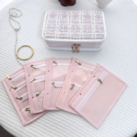 Organisateur de bijoux en tweed de luxe personnalisé à feuilles mobiles, élégant coffret de voyage