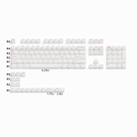 XVX Keycaps en céramique gravés au laser, translucides, compatibles avec la sublimation, Wooting Cherry 120 touches, ensemble de keycaps en céramique