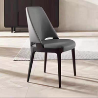 Chaises de salle à manger en bois massif et cuir, design moderne BST pour maison, appartement, restaurant