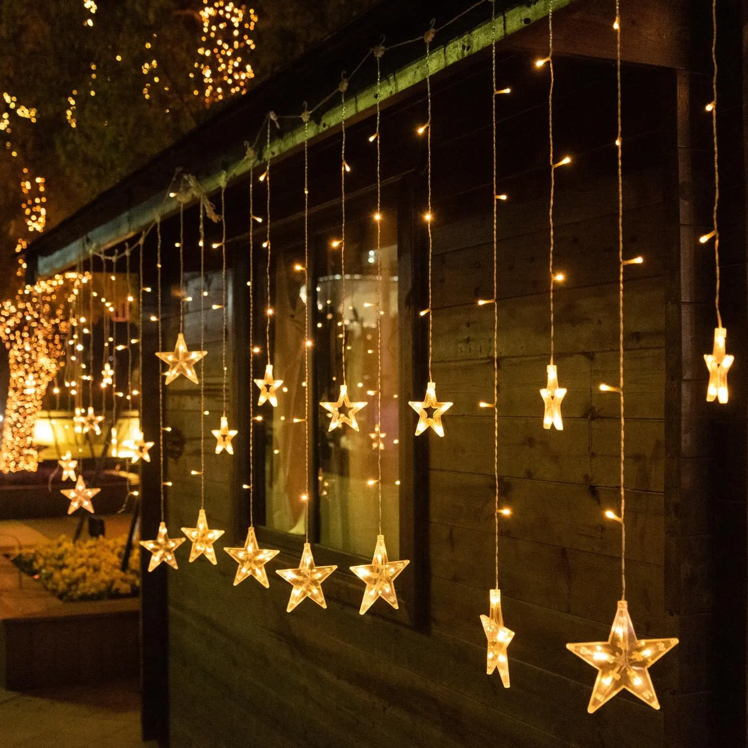 Luz colgante navideña para decoración de calle, cortina de Navidad, luz de carámbanos