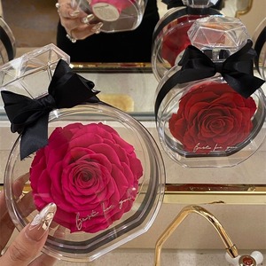 Eterno fiore rosa profumato bottiglia acrilico rifinito confezione regalo fiori veri ornamenti avanzati per la festa della mamma san valentino - Product Image 6