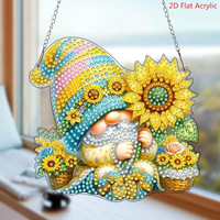 Pendentif Gnome en Peinture Diamant 3D, Broderie Diamant en Cristal, Décoration de Bureau, Tableau d'Art en Gros