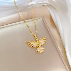 QIFEI Party Luxury jewelry Phoenix Bird collana con ciondolo collana con catena in acciaio inossidabile da donna