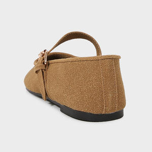 Zapatos <span class=keywords><strong>de</strong></span> Mujer Otoño 2025, Color Marrón Amarillo Oscuro, Estilo Retro <span class=keywords><strong>de</strong></span> <span class=keywords><strong>Ballet</strong></span>, con una Sola Correa y un Botón - Product Image 3