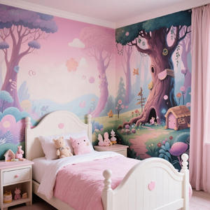 Fresque Murale Personnalisée pour Chambre d'Enfant, Papier Peint Dessin Animé Écologique Imprimé aux UV, Sticker Mural de Tête de Lit - Product Image 3