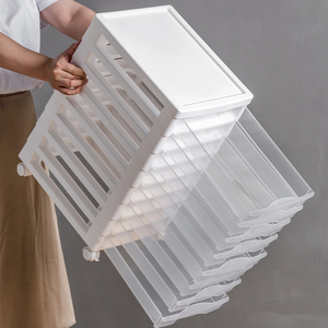 Under Desk <b>Storage</b> Cabinet With <b>Drawers</b> Plastic Multi Tier Movable Office Organizer <b>For</b> Stationery And Documents - Product Image 3
