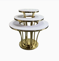 Table à gâteau de mariage en acier inoxydable de style luxe étranger pour location de mariage, présentoir à desserts pour mariés