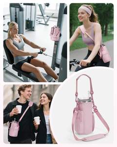 Porte-bouteille d'eau magnétique pour la gym, en néoprène, multifonctionnel, avec poche pour téléphone et cartes, aimants, porte-bouteille d'eau pour la gym avec poches pour téléphone - Product Image 6