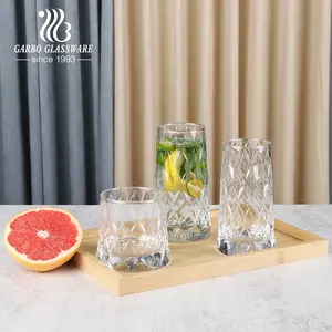 Copo de suco feito à mão, design de diamante, copo de vidro, vidro, para beber, copo de suco, polonês claro e transparente para casa