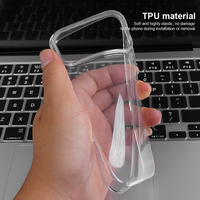 Coque de téléphone transparente en TPU 100% antichoc et anti-traces de doigts avec protection d'objectif et protection 360° pour 17 Pro Max & Air