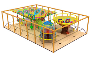 Aire de jeux intérieure pas chère pour enfants, aire de jeux en <span class=keywords><strong>crochet</strong></span> arc-en-ciel avec corde en nylon et structure en acier pour enfants - Product Image 6