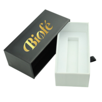 Grande boîte cadeau en carton magnétique de luxe avec logo personnalisé noir mat perruque bijoux montre boîte d'emballage en papier rigide