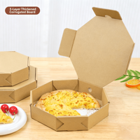 Boîte à pizza à emporter en gros, Chine, logo personnalisé imprimé, carton ondulé recyclable, boîte d'emballage pour pizza avec poignée, expédition sécurisée