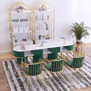 Ensemble table et chaise à <span class=keywords><strong>ongles</strong></span> en métal moderne et simple pour salon de manucure professionnel avec un design nordique contemporain et luxueux - Product Image 3