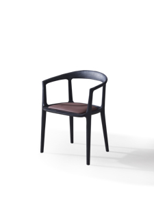 LU Chaise de salle à manger en bois massif avec siège en cuir rafraîchissant moderne de haute qualité pour la maison, le bureau, l'hôtel et l'appartement - Product Image 2