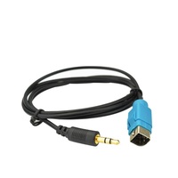 Câble audio AUX mâle 3,5 mm personnalisé vers connecteur Fakra bleu, faisceau de câblage adaptateur pour autoradio