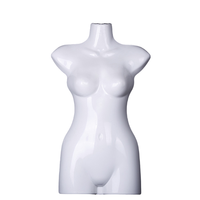 Support féminin lisse et durable de Mannequin de demi-corps en plastique blanc de haute qualité pour l'affichage de magasin de vêtements