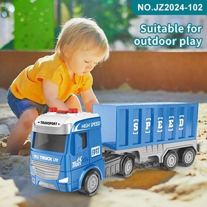 Camión portador de coches de juguete, vehículo de juguete accionado por fricción, camión de transporte, remolque, coche personalizado, juguetes para niños - Product Image 4