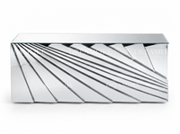 Comptoir de bar rectangulaire pliable en acier inoxydable moderne et durable avec miroir en verre pour événements extérieurs, hôtels, mariages, banquets
