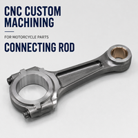 Usinage CNC d'acier allié 4340 pour bielles de moteur de moto anodisées, qui relient le piston et le vilebrequin.