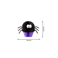 Lot de 3 décorations de cupcakes en papier nid d'abeille pour Halloween, chats noirs, chauves-souris, araignées 3D, aimants écologiques pour table, décoration effrayante pour fête et maison